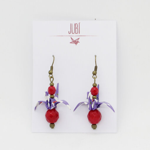 visací náušnice Jeřábi č. 1